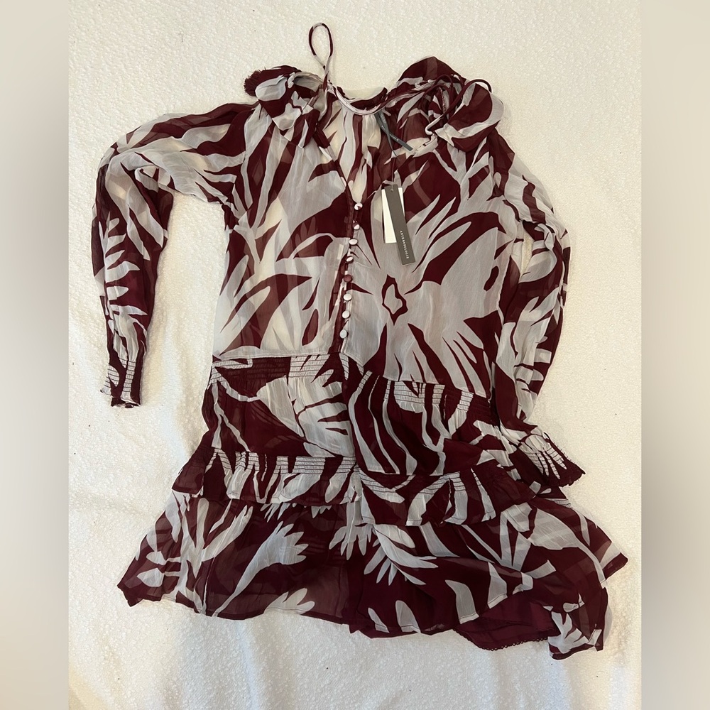 The Marais Printed Chiffon Mini Dress- Anthropologie, new with tags